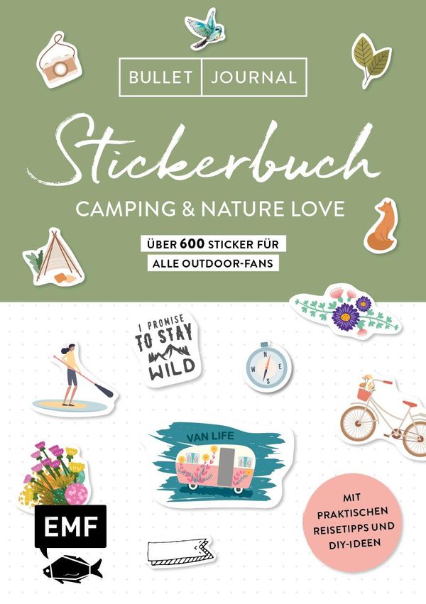 Bullet Journal Stickerbuch - Camping & Nature Love - Über 600 Stick...