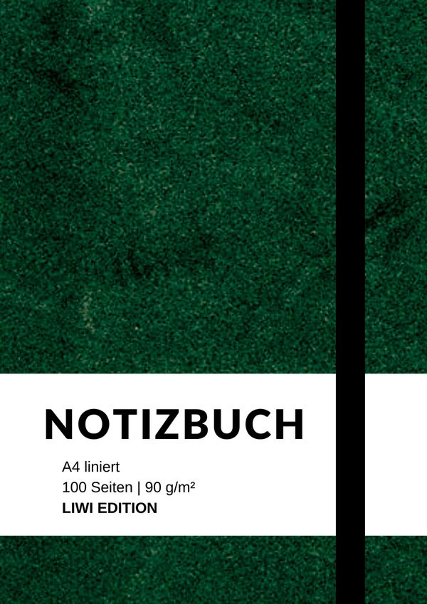 Notizbuch A4 liniert grün - 100 Seiten Soft Cover - FSC Papier (Buch)
