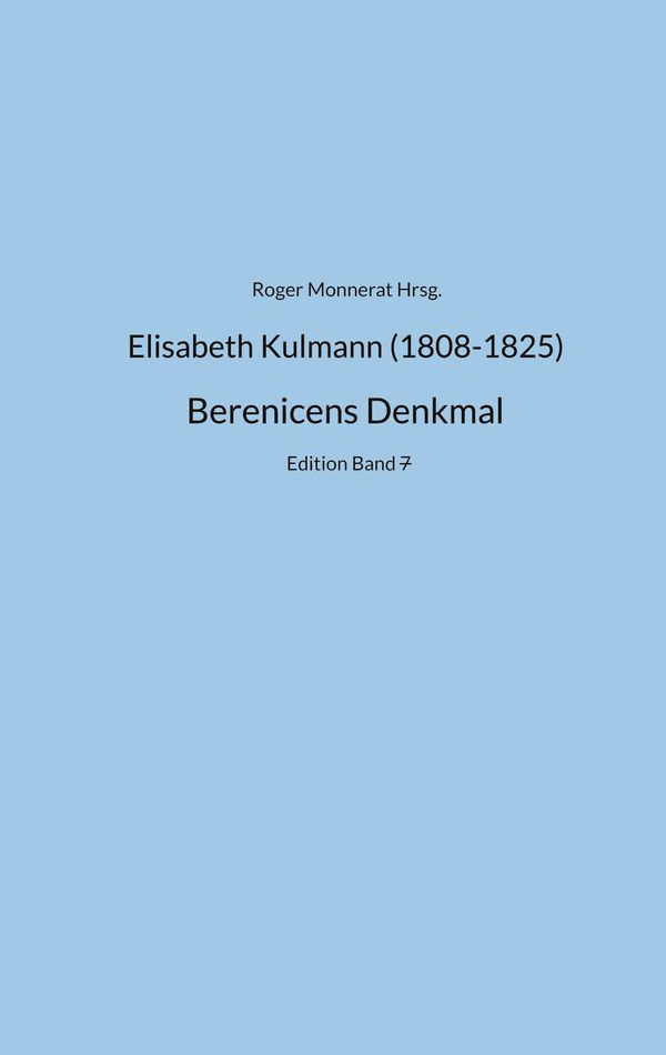 Elisabeth Kulmann (1808-1825) Berenice (Buch)