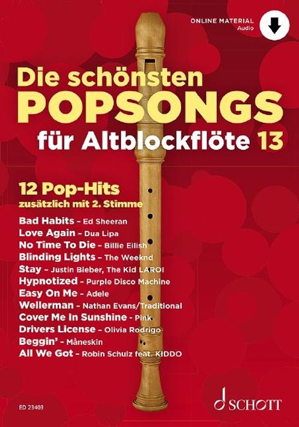 Die schönsten Popsongs für Alt-Blockflöte Band 13 (Buch)