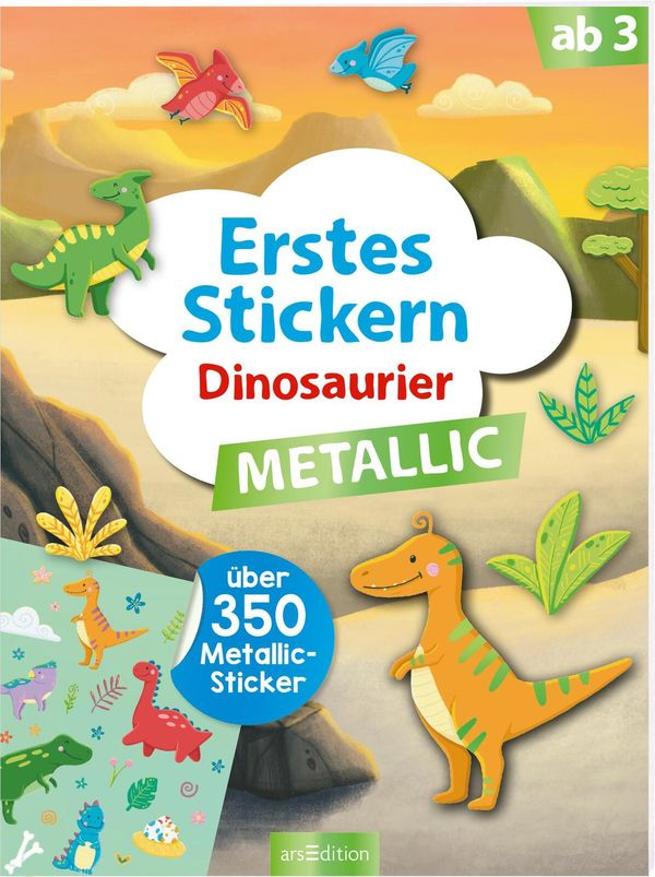 Erstes Stickern Metallic - Dinosaurier (Buch)