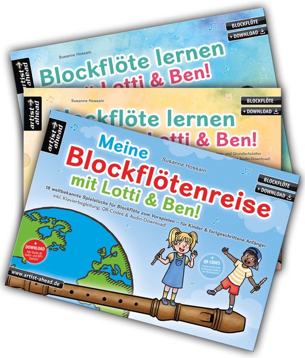 Blockflöte lernen mit Lotti & Ben - Band 1 und 2 + Meine Blockflöte...
