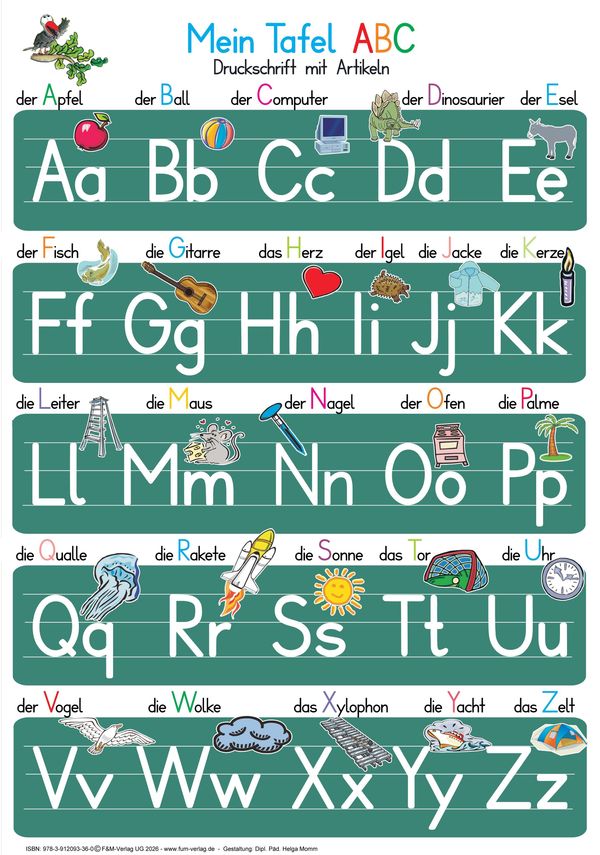 Mein Tafel-ABC in Druckschrift mit Artikeln - Helga Momm (Buch)