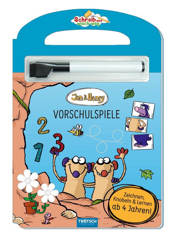 Trötsch Jan und Henry Schreib und wisch weg Pappenbuch Vorschulspie...