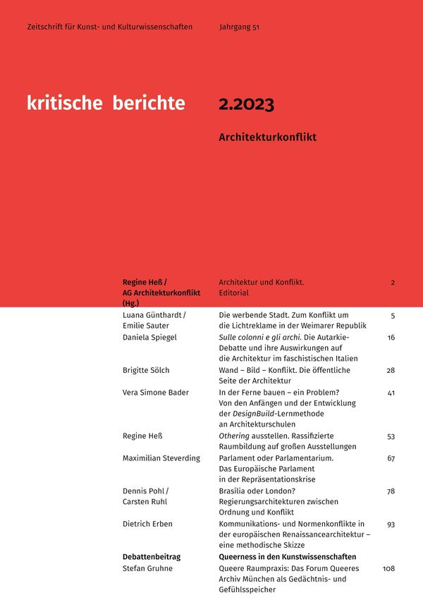 Kritische Berichte : Zeitschrift für Kunst- und Kulturwissenschafte...