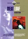 Meat Loaf: Bat Out of Hell. Illustration eines Motorradfahrers vor einem roten Himmel. Links unscharfes Porträt.