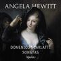 "Angela Hewitt", "Domenico Scarlatti Sonatas", "hyperion"; Eine elegante Frau in einem Gemälde hebt den Schleier.