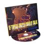 "IF THESE TREES COULD TALK" in Gelb, "THE HIDDEN HAND" in Blau. Hintergrund zeigt eine vulkanische Textur.