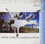 "ELTON JOHN live in AUSTRALIA with the melbourne symphony orchestra" auf einem Albumcover, zeigt ein Piano und schwebende Geigen.