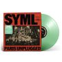 **SYML PARIS UNPLUGGED** steht groß auf einem Plattencover. Eine mintgrüne Schallplatte ist sichtbar.