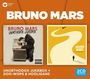 BRUNO MARS. Zwei Alben-Cover: "Unorthodox Jukebox" mit Gorilla, "Doo-Wops & Hooligans" mit gelbem Weg. Logo: 2CD.