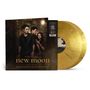 "The Twilight Saga: New Moon" und "Original Motion Picture Soundtrack" steht auf dem Cover. Drei Personen im Wald, goldene Schallplatte.