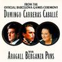 Text: "From the Official Barcelona Games Ceremony. Domingo Carreras Caballé with Aragall Berganza Pons." Drei Porträtfotos.
