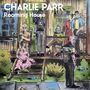 "Charlie Parr. Rooming House." Illustration von Menschen auf einer Veranda, einige sitzen, andere stehen, lockere, farbenfrohe Szene.