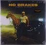 „NO BRAKES“ und „WARREN ZEIDERS“. Ein Mann lehnt an einem Auto, daneben steht ein Pferd, alles in einem gedämpften Licht.