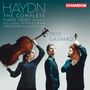 "HAYDN THE COMPLETE PIANO TRIOS VOLUME 5. Helena Winkelman. Threesome in a High-Den. Trio Gaspard. Drei Personen mit Streichinstrumenten."