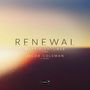 „RENEWAL. Matt Hightower, Tuba. Jacob Coleman, Piano.“ Weicher Farbverlauf von gelb nach blau, minimalistisches Design.
