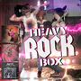 „Heavy Rock Box“ steht in großen Buchstaben. Drei Albumcover auf der linken Seite zeigen dynamische Rock-Szenen. 