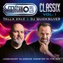 Logo "Techno Club", Text "Classix Vol. 1", "Talla 2XLC & DJ Quicksilver", zwei Männer, bunte Lichtwellen im Hintergrund.