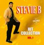 Text: "STEVIE B", "HIT COLLECTION VOL. 1", "LIMITED COLOURED VINYL". Mann in Anzug vor gelbem Hintergrund.