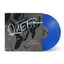 Text: „Luca Guadagnino's Queer“ und „Music by Trent Reznor & Atticus Ross“. Blaue Vinyl-Schallplatte, schwarz-weißes Cover.