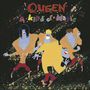 "Queen A Kind of Magic" in bunten Buchstaben; Illustrationen von vier cartoonhaften Figuren mit buntem Hintergrund.