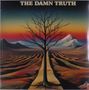 "The Damn Truth" steht oben. Eine Illustration zeigt einen kahlen Baum vor einem farbenfrohen Himmel und Bergen im Hintergrund.