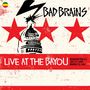 "BAD BRAINS", darüber ein Blitz, unten "LIVE AT THE BAYOU", Washington D.C., 14. Juli 1980, 15. März 1981.