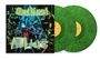 „OutKast“ und „ATLiens“ in grüner Schrift auf einem Comic-Cover. Zwei grüne Vinyl-Schallplatten.