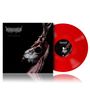 Texts: "ECHOES OF A FORLORN LAND".  
Rotes Vinyl, verziertes Logo, Hand hält blutigen Tierschädel.