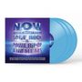 Text: "NOW THAT'S WHAT I CALL SOFT ROCK & POWER POP ANTHEMS." Zwei blaue Vinyl-Schallplatten, lila Hintergrund.