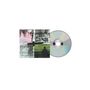 Links Text: "STRAY TRACKS". 
Illustration: Vier Abschnitte mit abstrakten Mustern. Rechts daneben eine CD.