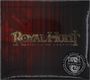 "Royal Hunt - Behind the Curtain" in großen Buchstaben. Unten ist ein Kreis mit "Maxi Single 2023" und einem Logo. Dunkler Hintergrund.