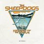 "The Sheepdogs", "Keep Out of the Storm", "In Stereo". Dreieckige Illustration mit Sturmwolken, Blitzen und einem Vogel.