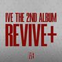 IVE THE 2ND ALBUM, REVIVE+, DIGIPACK. Sechs Porträts von Frauen auf rotem Hintergrund.