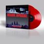 Text: "Mission: Impossible", "Original Music Composed by Lalo Schifrin". Rote Vinyl-Schallplatte neben einem Cover.