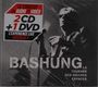 Aufklebertext: "Le concert en audio et vidéo, 2 CD + 1 DVD, L'expérience live absolue!" Schwarz-weiß Foto eines Sängers.
