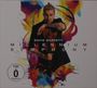 „DAVID GARRETT MILLENNIUM SYMPHONY“, FSK ab 0 freigegeben. Ein Musiker mit Violine vor einem bunten, abstrakten Hintergrund.