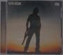 Oben steht "Keith Urban" und "High". Silhouette einer Person mit Gitarre vor Sonnenaufgang oder -untergang.