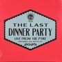 „The Last Dinner Party. Live from the Pyre. Performed and written by 2025.“ Logo auf rotem Hintergrund.