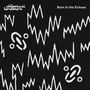 Text oben links: "The Chemical Brothers". Oben rechts: "Born in the Echoes". Weiße Zickzacklinien auf schwarzem Hintergrund.