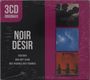 3CD ORIGINAUX, NOIR DÉSIR, TOSTAKY, 666.667 CLUB, DES VISAGES DES FIGURES; links schwarzer, rechts pinker Bereich, Bilder.