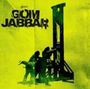 Oben steht "GOM JABBAR". Silhouetten von Menschen an einer Guillotine vor gelbem Hintergrund.