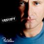 "TESTIFY" in weißem Text auf schwarzem Hintergrund. Nahaufnahme eines Gesichts mit blauem Shirt.