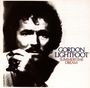 Text: "Gordon Lightfoot, Summertime Dream." Schwarz-weißes Porträt eines Mannes mit lockigem Haar, nachdenklicher Ausdruck.