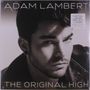 Texte: "Adam Lambert", "The Original High", Includes "Ghost Town", "Another Lonely Night", "There I Said It". Schwarz-Weiß-Porträt.