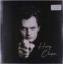 Texte: "Harry Chapin", "GET'S IN THE CATALOG 1975 ANNIVERSARY". Schwarz-weiß Porträt eines Mannes mit ausgestrecktem Zeigefinger.