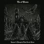 Text: "Via ad Mortem", "Requiem A: Through the Dark, Over the Ruins". Illustration von Ruinen mit drei Figuren und einer Eule.