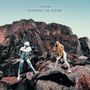 Text: "ionnalee REMEMBER THE FUTURE". Zwei Personen, eine in silbernem Anzug, eine in gelbem Oberteil, auf Felsen.