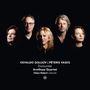 "OSVALDO GOLIJOV | PĒTERIS VASKS Encounter Arethusa Quartet Chen Halevi clarinet." Fünf Personen vor schwarzem Hintergrund.